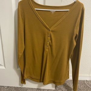 Womens slim fit large Mustard yellow Old Navy long sleeve